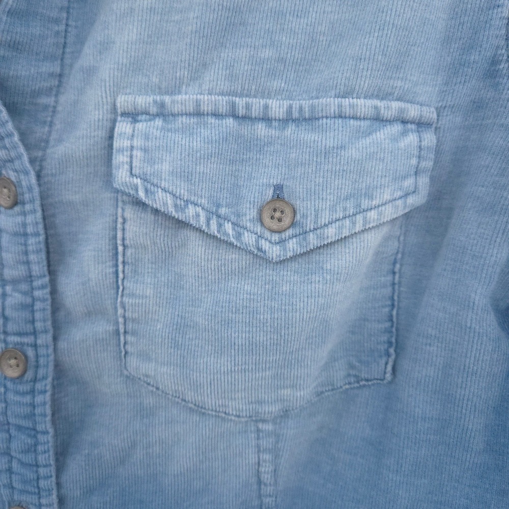 Anthropologie Cloth & Stone Corduroy Button Down Shirt Women Size S Blue Western - Picture 6 of 12